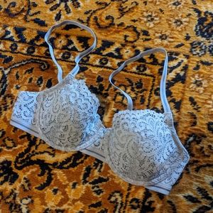 Third Love Baby Blue Lace Balconette bra 32C